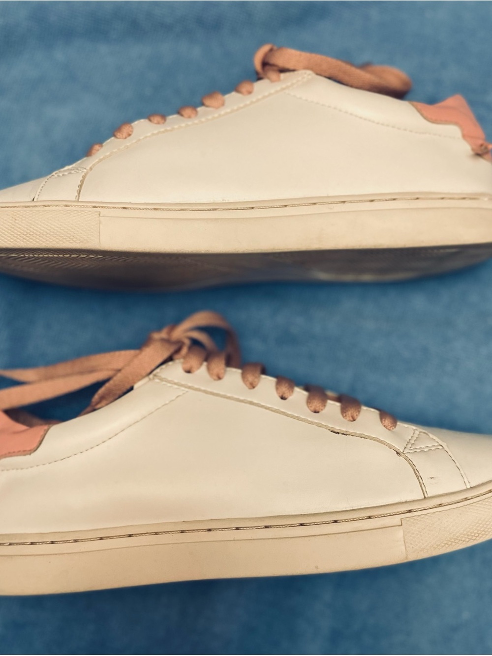 Givenchy White & Pink Calf Skin Leather Sneakers Urban Street Knots Size 7 - Picture 7 of 14